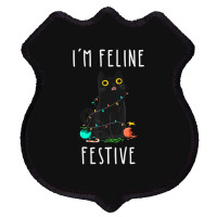 Cat Christmas Feline Festive Women & Kids Xmas Shield Patch | Artistshot