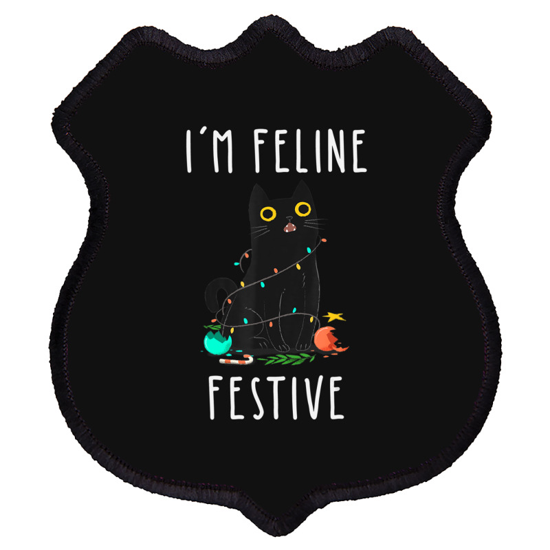 Cat Christmas Feline Festive Women & Kids Xmas Shield Patch | Artistshot