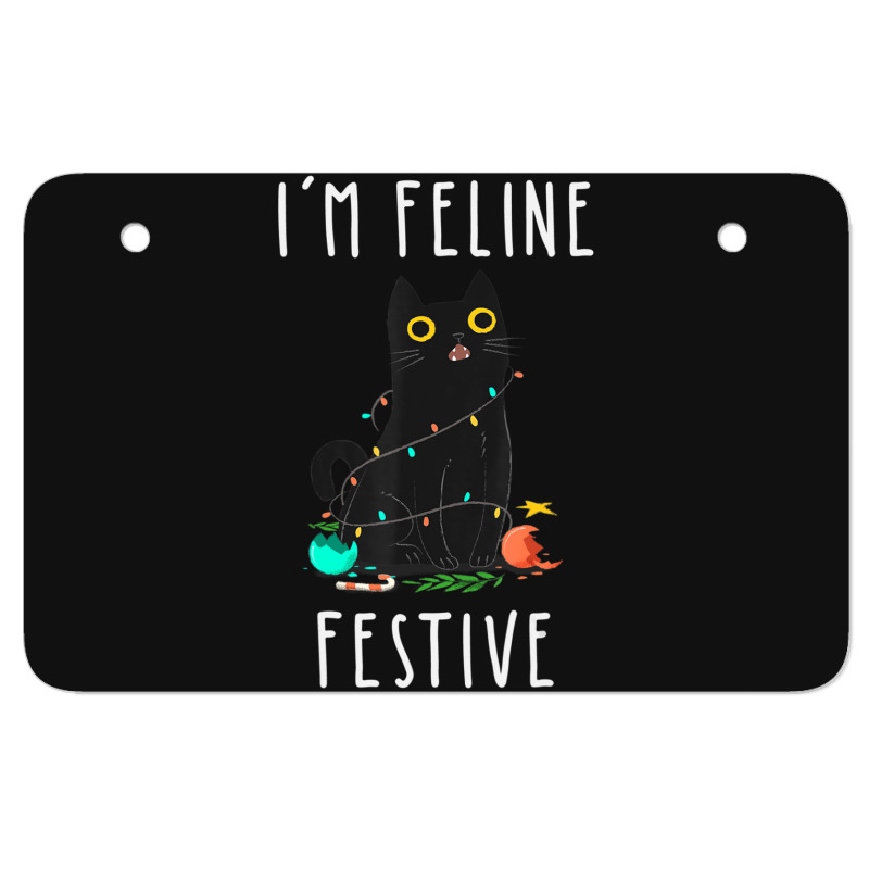 Cat Christmas Feline Festive Women & Kids Xmas Atv License Plate | Artistshot