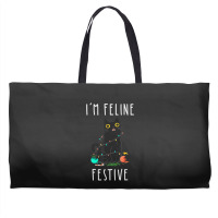 Cat Christmas Feline Festive Women & Kids Xmas Weekender Totes | Artistshot