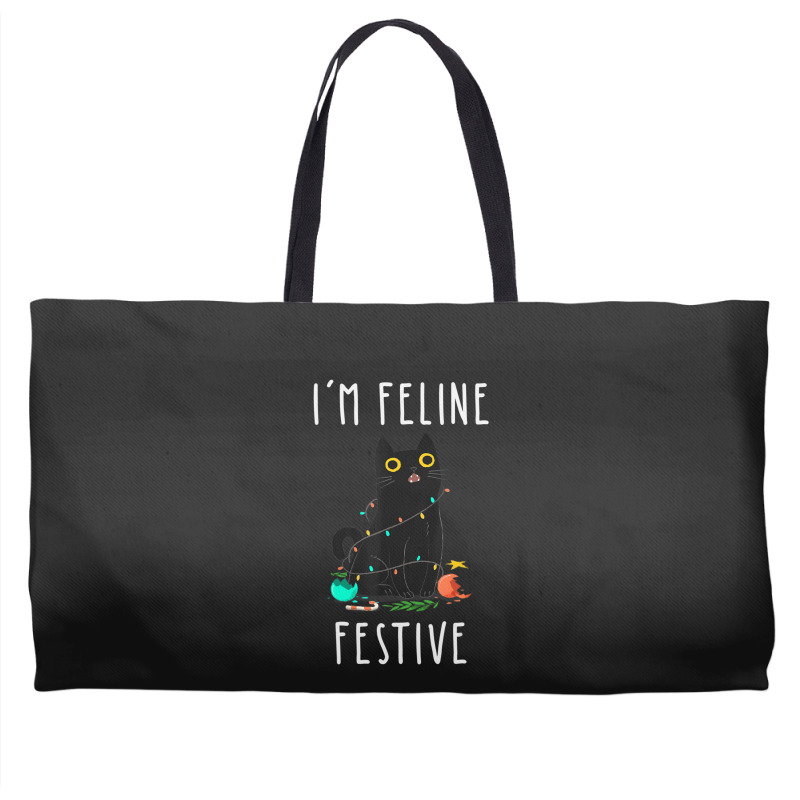 Cat Christmas Feline Festive Women & Kids Xmas Weekender Totes | Artistshot