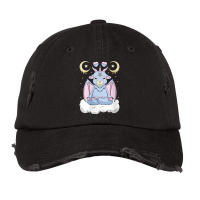 Womens Kawaii Pastel Goth Aesthetic Cute Goat Gothic Skull Moon Bat V Vintage Cap | Artistshot