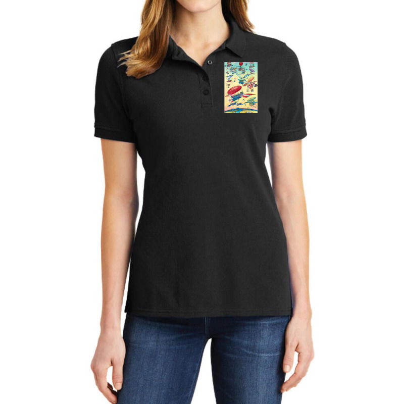 Openings-of-the-panama-canals- Ladies Polo Shirt by cm-arts | Artistshot