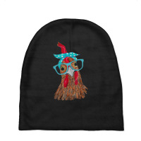 Chicken With Bandana Headband And Glasses Cute Baby Beanies | Artistshot