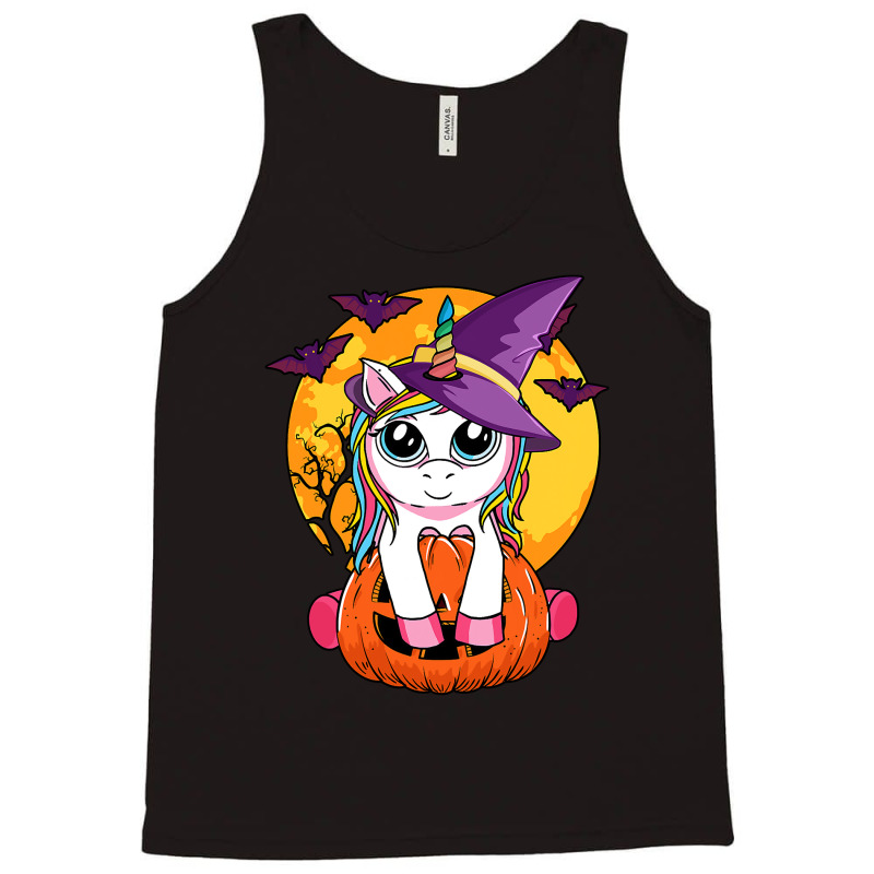 Cute Halloween Shirt Girls Kids Witchy Unicorn Halloween T Shirt Tank Top | Artistshot