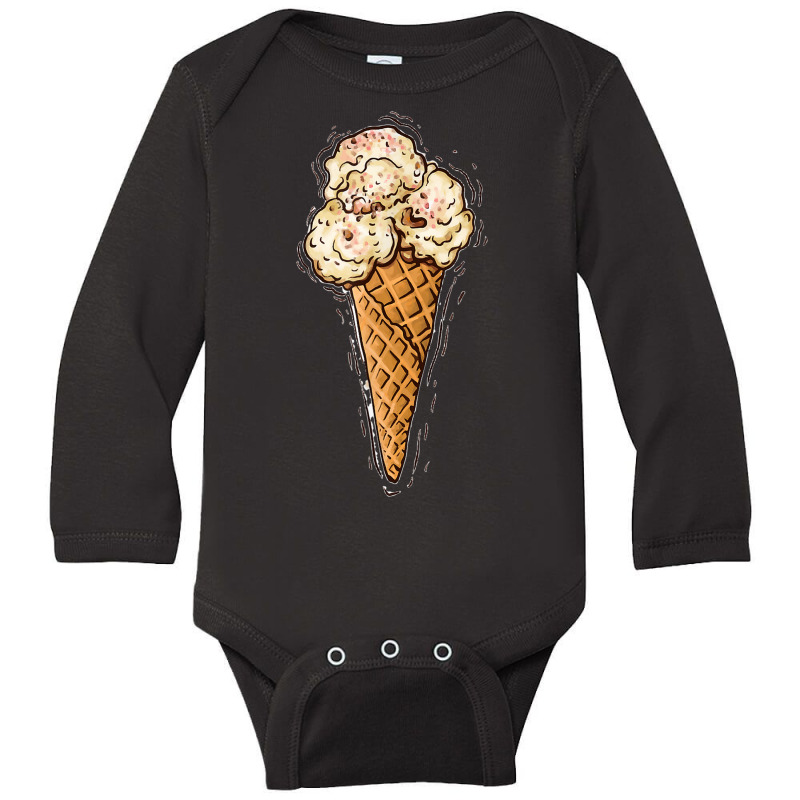 Ice Cream Cone Diy Couples Group Party Halloween Costume Long Sleeve Baby Bodysuit by Posh | Artistshot