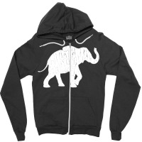 Distressed Elephant Silhouette Zipper Hoodie | Artistshot