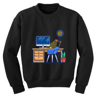 Workspace Computer With Lamp And Plant Youth Sweatshirt | Artistshot