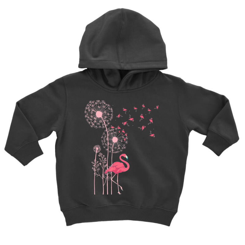 Flower Dandelion Exotic Animal Tropical Bird Pink Flamingo Toddler Hoodie by cm-arts | Artistshot