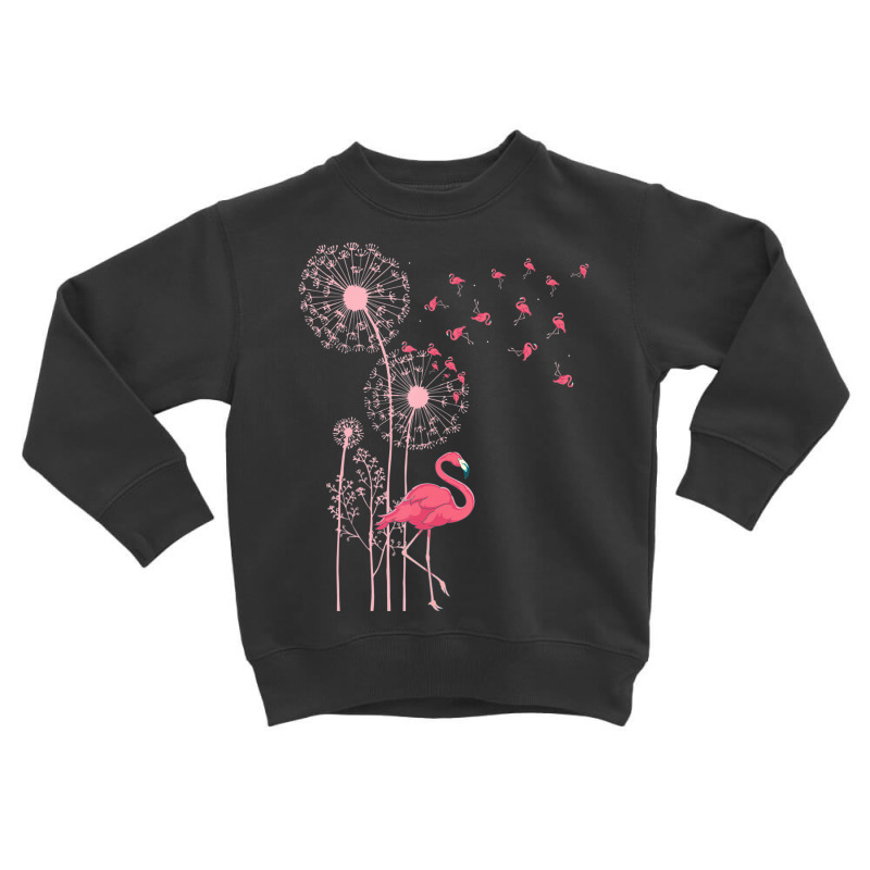 Flower Dandelion Exotic Animal Tropical Bird Pink Flamingo Toddler Sweatshirt by cm-arts | Artistshot