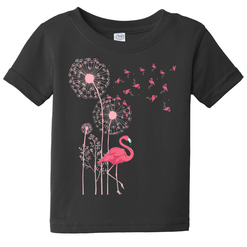 Flower Dandelion Exotic Animal Tropical Bird Pink Flamingo Baby Tee by cm-arts | Artistshot