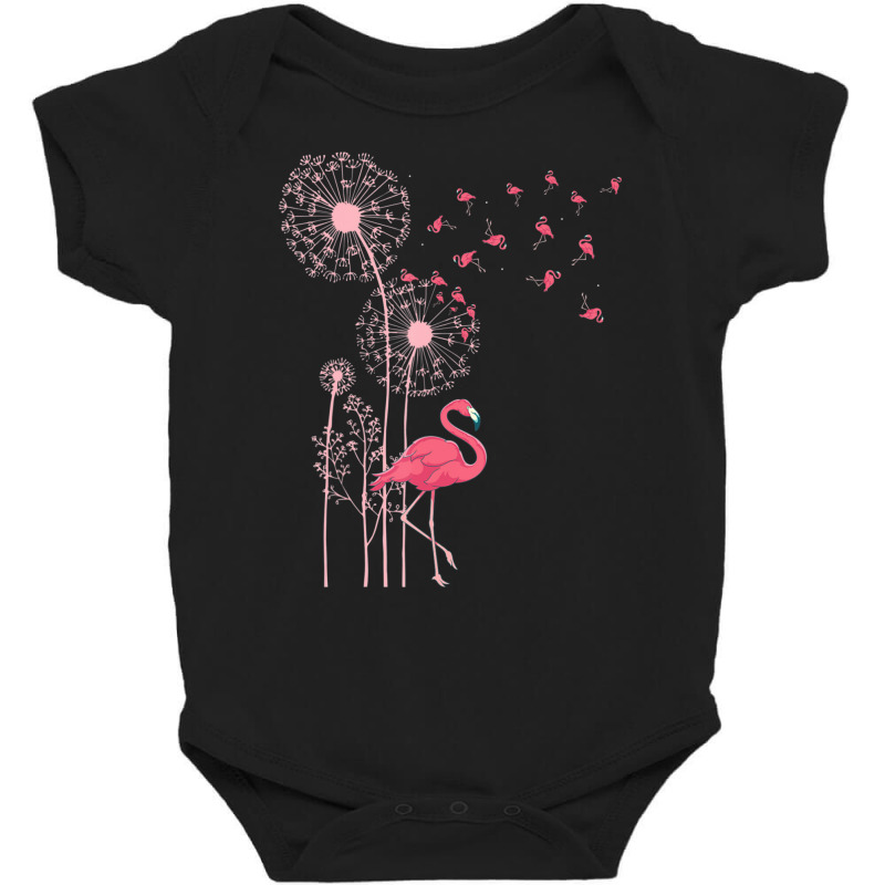 Flower Dandelion Exotic Animal Tropical Bird Pink Flamingo Baby Bodysuit by cm-arts | Artistshot