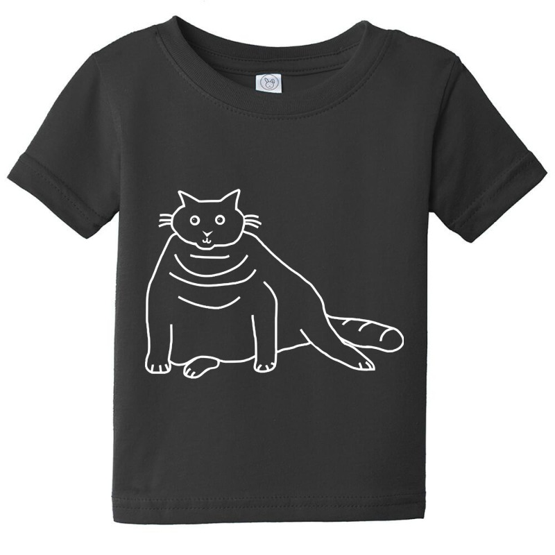 White Line Minimal Chonk Cat Baby Tee by Kanmopsuk45 | Artistshot