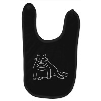 White Line Minimal Chonk Cat Baby Bibs | Artistshot