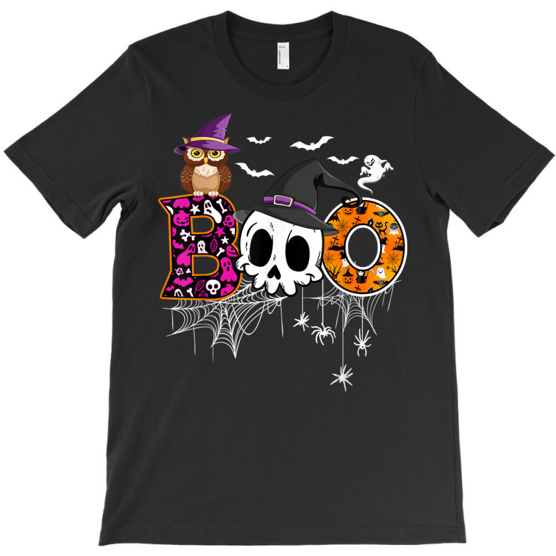 Boo Skull Own Witch's Hat And Ghost Funny Halloween Costume T-Shirt by Posh | Artistshot