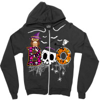 Boo Skull Own Witch's Hat And Ghost Funny Halloween Costume Zipper Hoodie | Artistshot