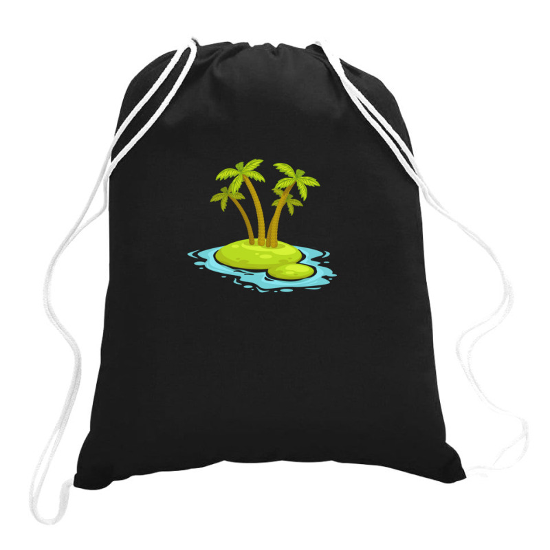 Mini Calm Island 1 Drawstring Bags by cm-arts | Artistshot