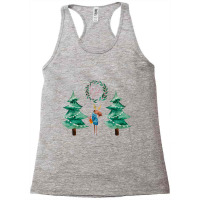 Moose With Christmas Present Racerback Tank | Artistshot