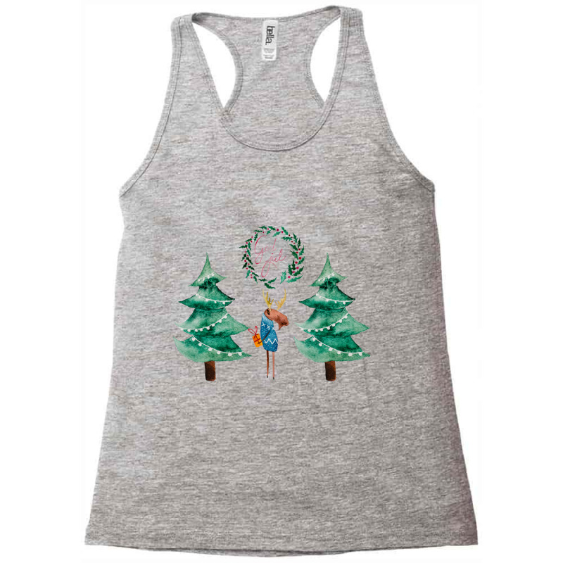 Moose With Christmas Present Racerback Tank by RILEYALLEN | Artistshot