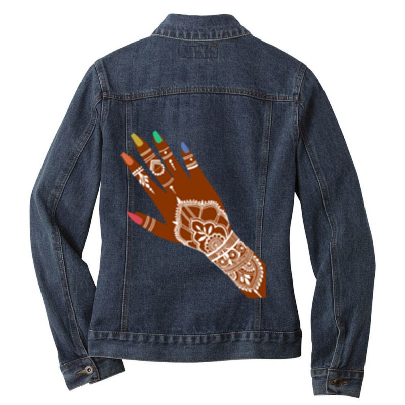 Pride Henna, Long Ladies Denim Jacket by RILEYALLEN | Artistshot