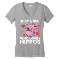 Cool Hippo Art For Women Girls Hippopotamus Safari Zoologist T Shirt Women's V-neck T-shirt | Artistshot