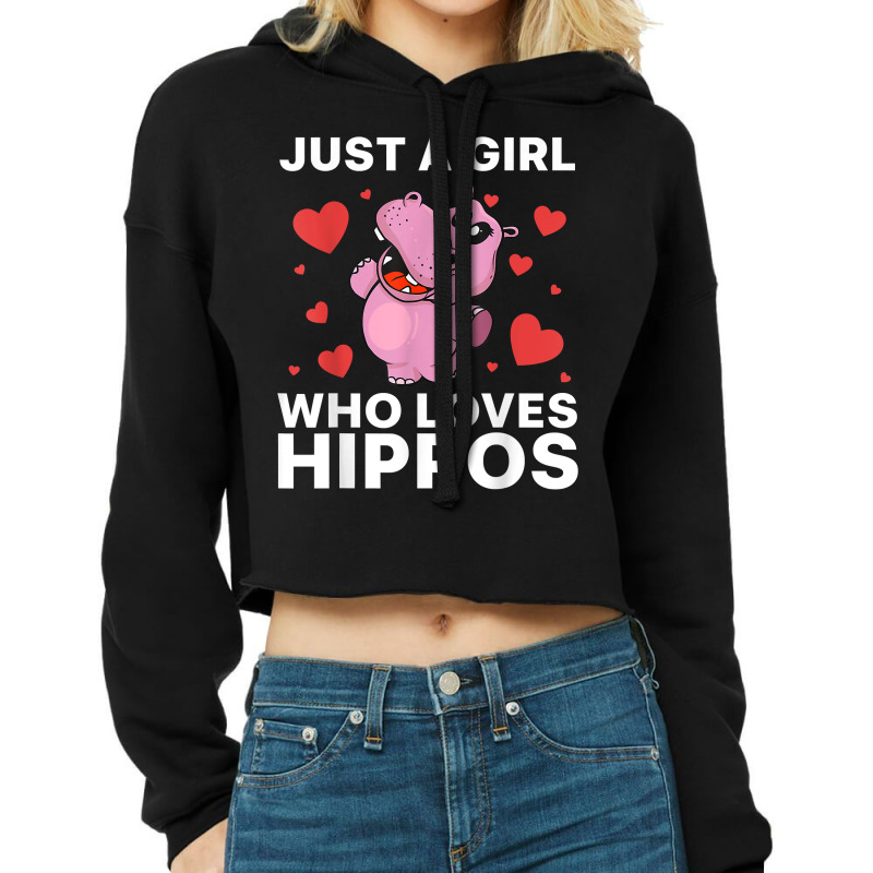 Cool Hippo Art For Women Girls Hippopotamus Safari Zoologist T Shirt Cropped Hoodie by cm-arts | Artistshot