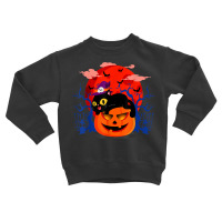 Funny Halloween Jack O Lantern Pumpkin Cat Witch Hat Toddler Sweatshirt | Artistshot