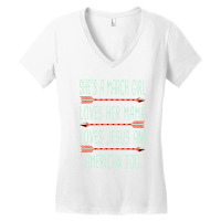 She Is A March Girl Loves Her Mama Loves Jesus And American Too Jesus  Women's V-neck T-shirt | Artistshot