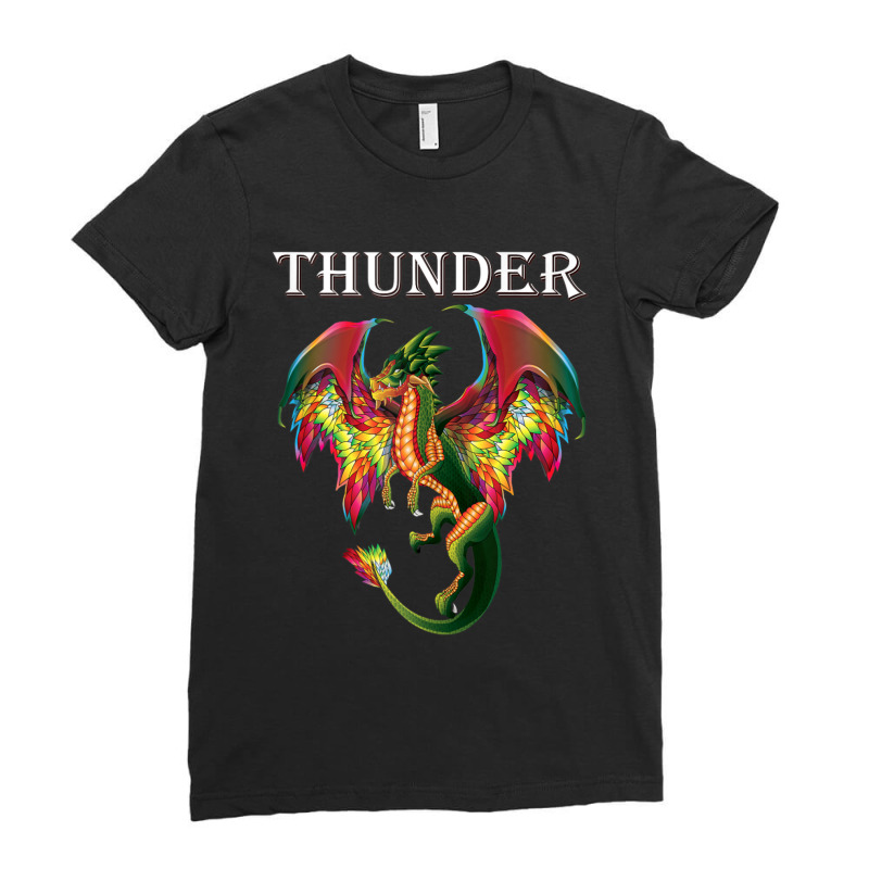 Imagine You Are A Thunder Dragon Breathing Fire With Wings Ladies Fitted T-Shirt by cm-arts | Artistshot