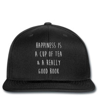 Happiness Is A Cup Of Tea _amp_ A Really Good Book Fitted Printed Hat | Artistshot