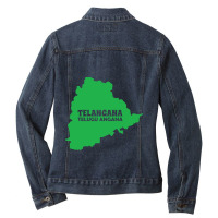 Telengana - Telugu Angana Ladies Denim Jacket | Artistshot