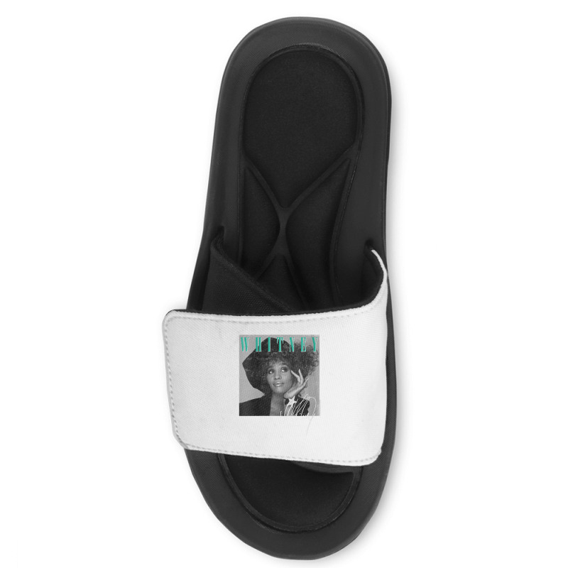 Womens Whitney Houston Shooting Star V Neck T Shirt Slide Sandal | Artistshot