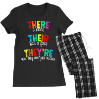 There Their They_re Funny English Teacher Grammar Teacher Women's Pajamas Set | Artistshot