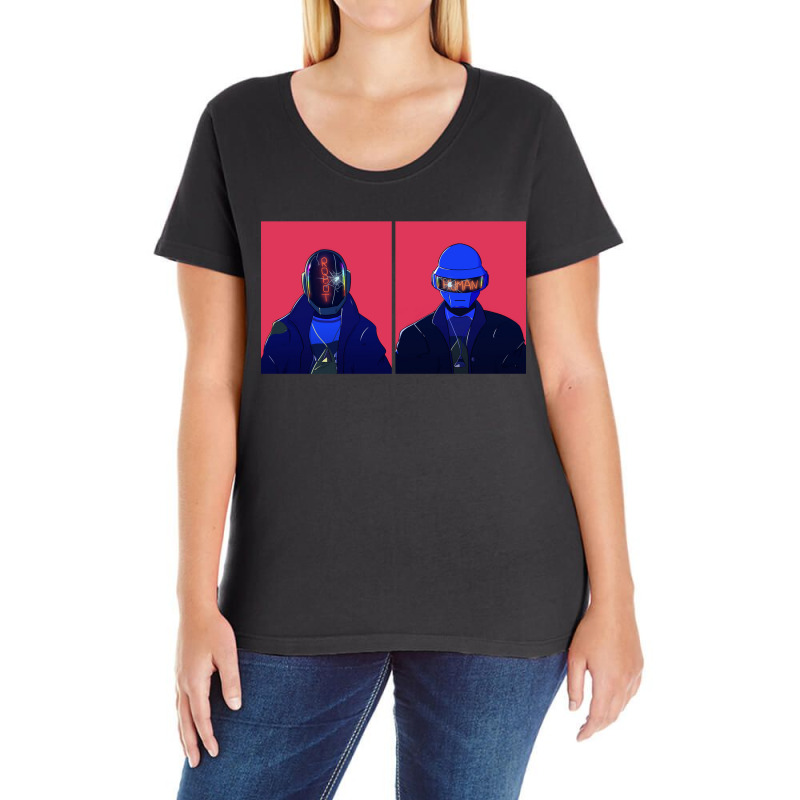 Human After Daft Funk Ladies Curvy T-Shirt by kynekel | Artistshot