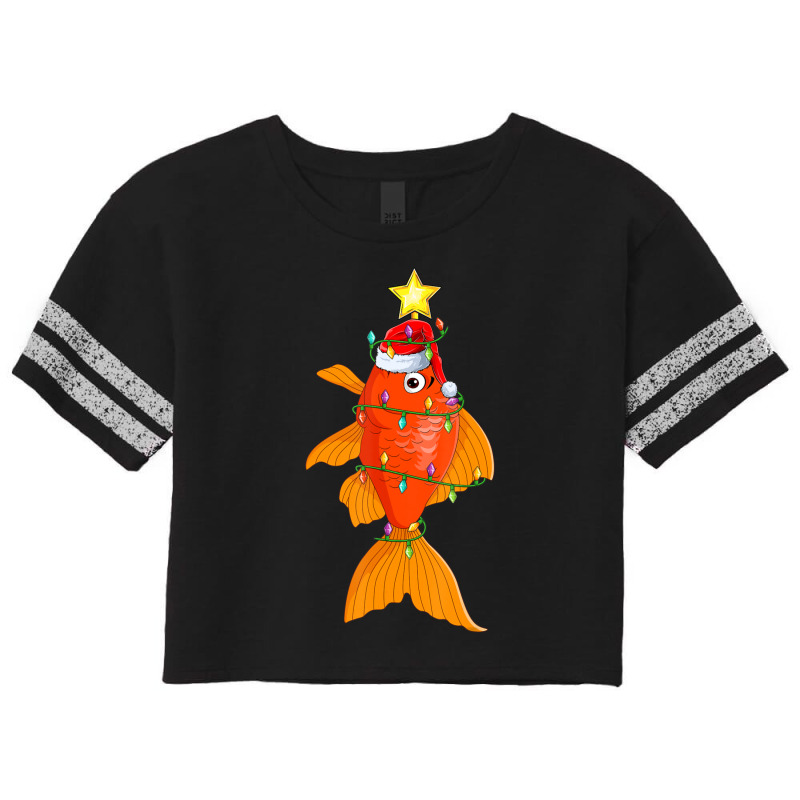 Goldfish Lighting Xmas Tree Matching Goldfish Christmas Scorecard Crop Tee by cm-arts | Artistshot