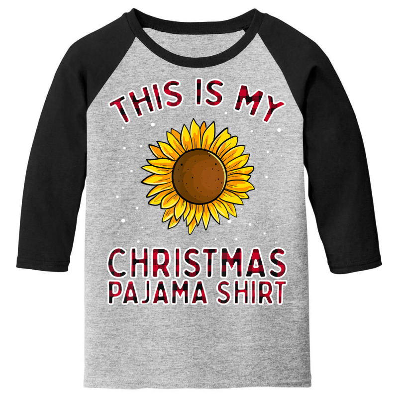 Cute Christmas Sunflower Pajamas Red Plaid Flannel Women Youth 3/4 Sleeve | Artistshot