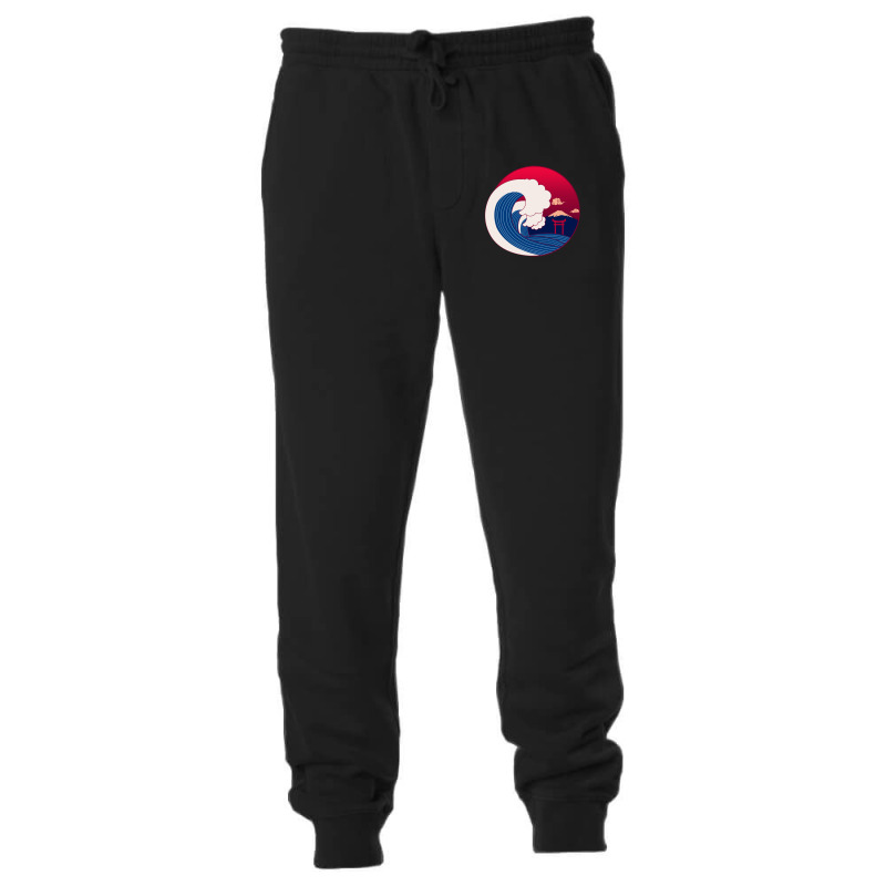 Japanese Wave Off Mt Fuji With Shinto Torii Gate Vector Graphic Unisex Jogger | Artistshot