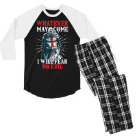 Templar Knight Costume, I Will Fear No Evil, Holy Crusader T Shirt Men's 3/4 Sleeve Pajama Set | Artistshot