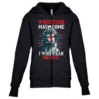 Templar Knight Costume, I Will Fear No Evil, Holy Crusader T Shirt Youth Zipper Hoodie | Artistshot