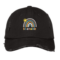 Sé Amable Spanish Bilingual Teacher Be Kind Boho Rainbow Pullover Hoo Vintage Cap | Artistshot