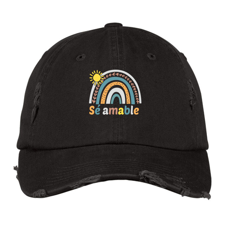 Sé Amable Spanish Bilingual Teacher Be Kind Boho Rainbow Pullover Hoo Vintage Cap by cm-arts | Artistshot