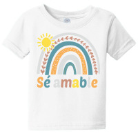 Sé Amable Spanish Bilingual Teacher Be Kind Boho Rainbow Pullover Hoo Baby Tee | Artistshot