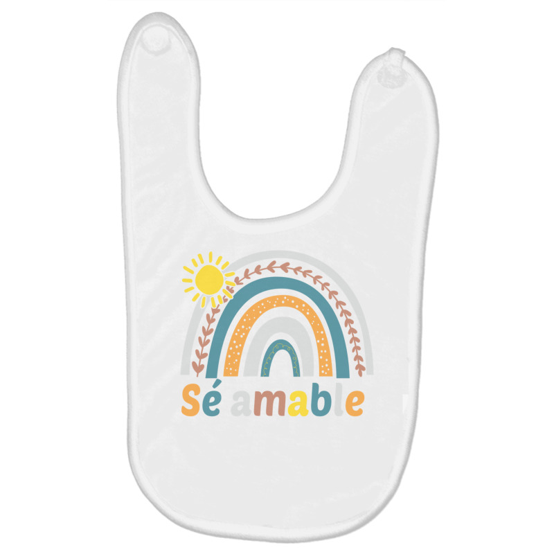 Sé Amable Spanish Bilingual Teacher Be Kind Boho Rainbow Pullover Hoo Baby Bibs by cm-arts | Artistshot