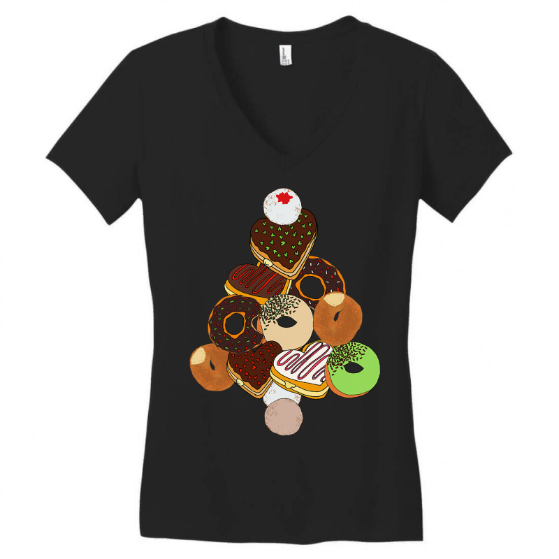 Donut Christmas Tree Festive Funny Holiday Food Meme T Shirt Women's V-Neck T-Shirt by MG91 | Artistshot