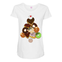 Donut Christmas Tree Festive Funny Holiday Food Meme T Shirt Maternity Scoop Neck T-shirt | Artistshot