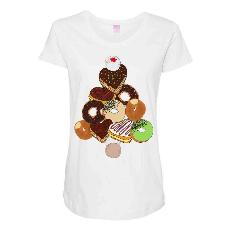 Donut Christmas Tree Festive Funny Holiday Food Meme T Shirt Maternity Scoop Neck T-shirt by MG91 | Artistshot