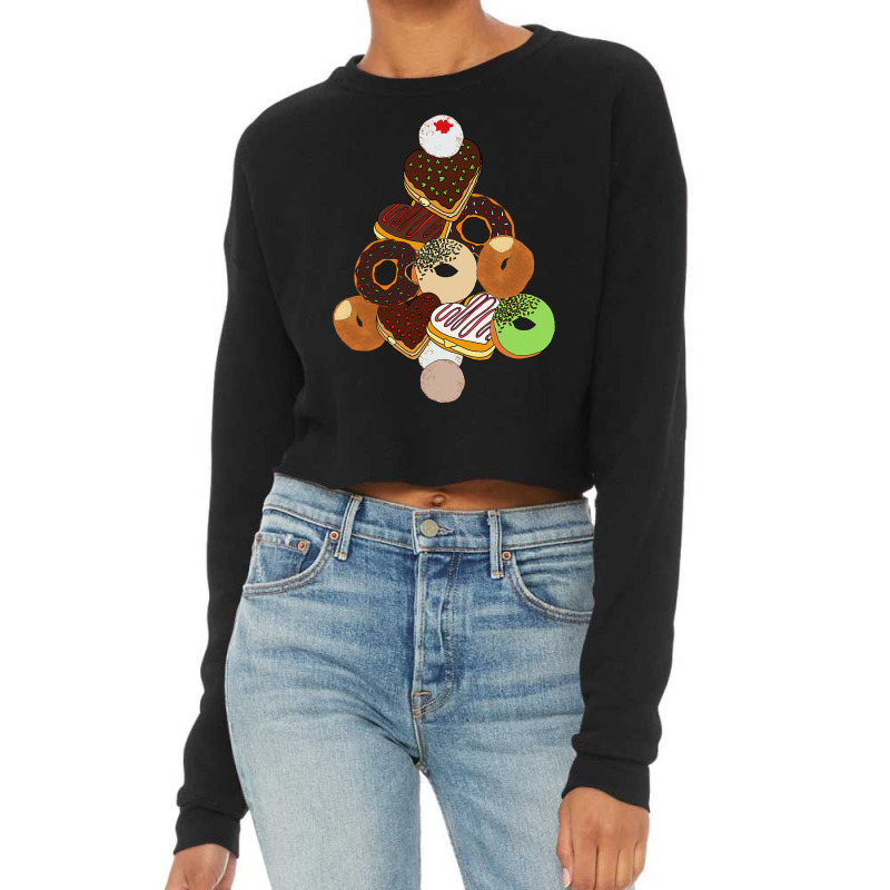 Donut Christmas Tree Festive Funny Holiday Food Meme T Shirt Cropped Sweater by MG91 | Artistshot