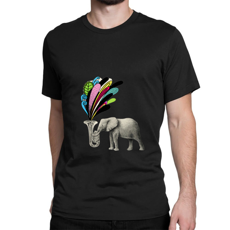 Elephant Playing A Musical Instrument Classic T-shirt by JAMESDSHARP | Artistshot