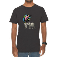 Elephant Playing A Musical Instrument Vintage T-shirt | Artistshot