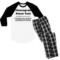 Womens Fitnessgram Pacer Test Fitness Testing V Neck T Shirt Men's 3/4 Sleeve Pajama Set | Artistshot